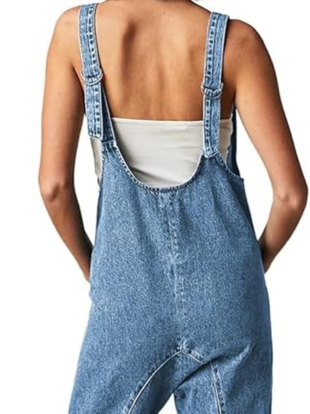 High Roller Pull Strap Iconic Light Blue Jumpsuit - Picture 2 of 8
